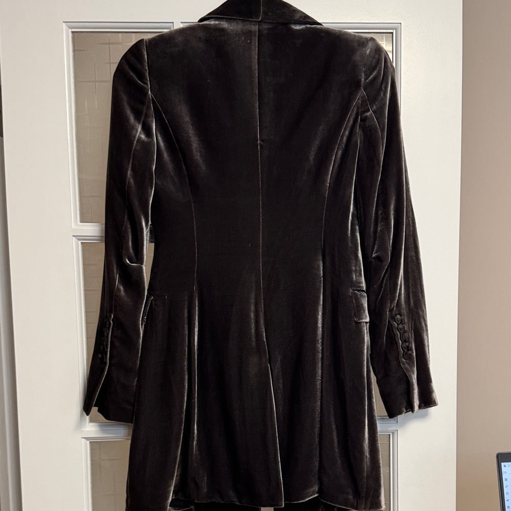 BCBGMaxAzria dark grey Velvet Blazer - Picture 9 of 13